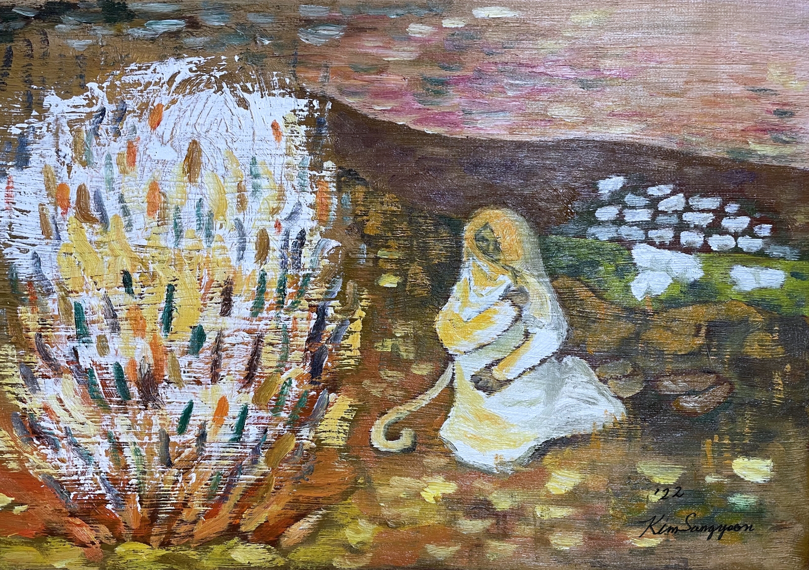 김상윤 / 떨기나무와 모세 / 40.9x31.8cm / oil on canvas
